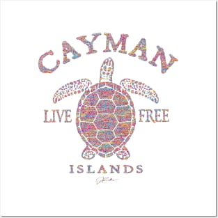 Cayman Islands Live Free Sea Turtle Posters and Art
